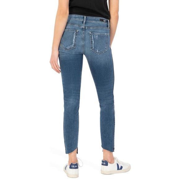 KUT from the Kloth Reese Fab Ab Distressed High Waist Straight Leg Jeans NWT! - Picture 3 of 3